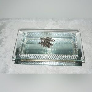 NIB DAVCO JEWELRY BOX-Gift Idea-Decorators Choice Silver Plated Mirrored-LOVELY